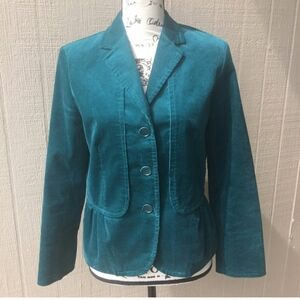 Talbots Corduroy Teal Blazer for Women Size 18P